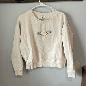 Pact mushroom cropped sweatshirt Pact organic cream
